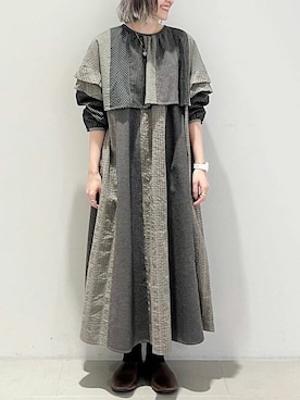 「アイテム（ワンピース/ドレス、グリーン系）」を使った、アトリエドゥサボンさん（レディース・152cm）の冬コーディネート