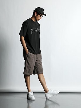 「The DUFFER of ST.GEORGE（ザダファーオブセントジョージ）のアイテム（帽子）」を使った、JEEさん（メンズ・182cm）の夏コーディネート