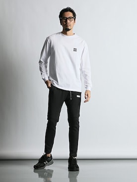 「ダファー」｜「アイテム（スウェットパンツ）」を使った、JEEさん（メンズ・182cm）の冬コーディネート