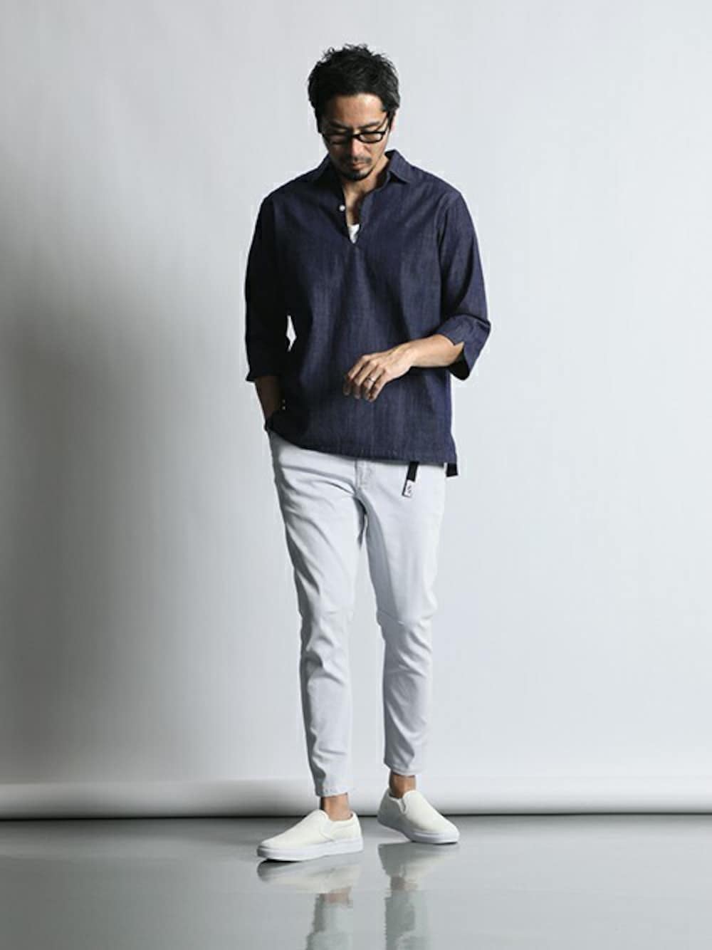 the duffer of st.e ブラックデニムシャツ セットアップ ブラックデニムシャツシャツアウター ｜The DUFFER