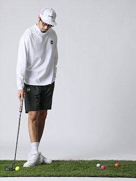 「The DUFFER of ST.GEORGE（ザダファーオブセントジョージ）のアイテム（帽子）」を使った、JEEさん（メンズ・182cm）の春コーディネート
