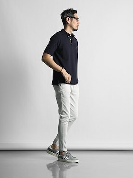 「ダファー」｜「アイテム（スラックス）」を使った、JEEさん（メンズ・182cm）の春コーディネート