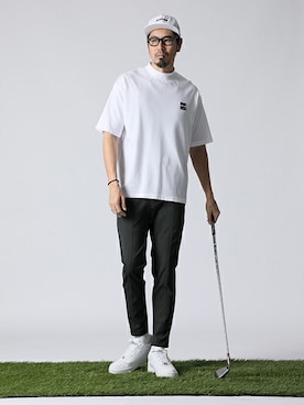 「The DUFFER of ST.GEORGE（ザダファーオブセントジョージ）のアイテム（帽子）」を使った、JEEさん（メンズ・182cm）の夏コーディネート