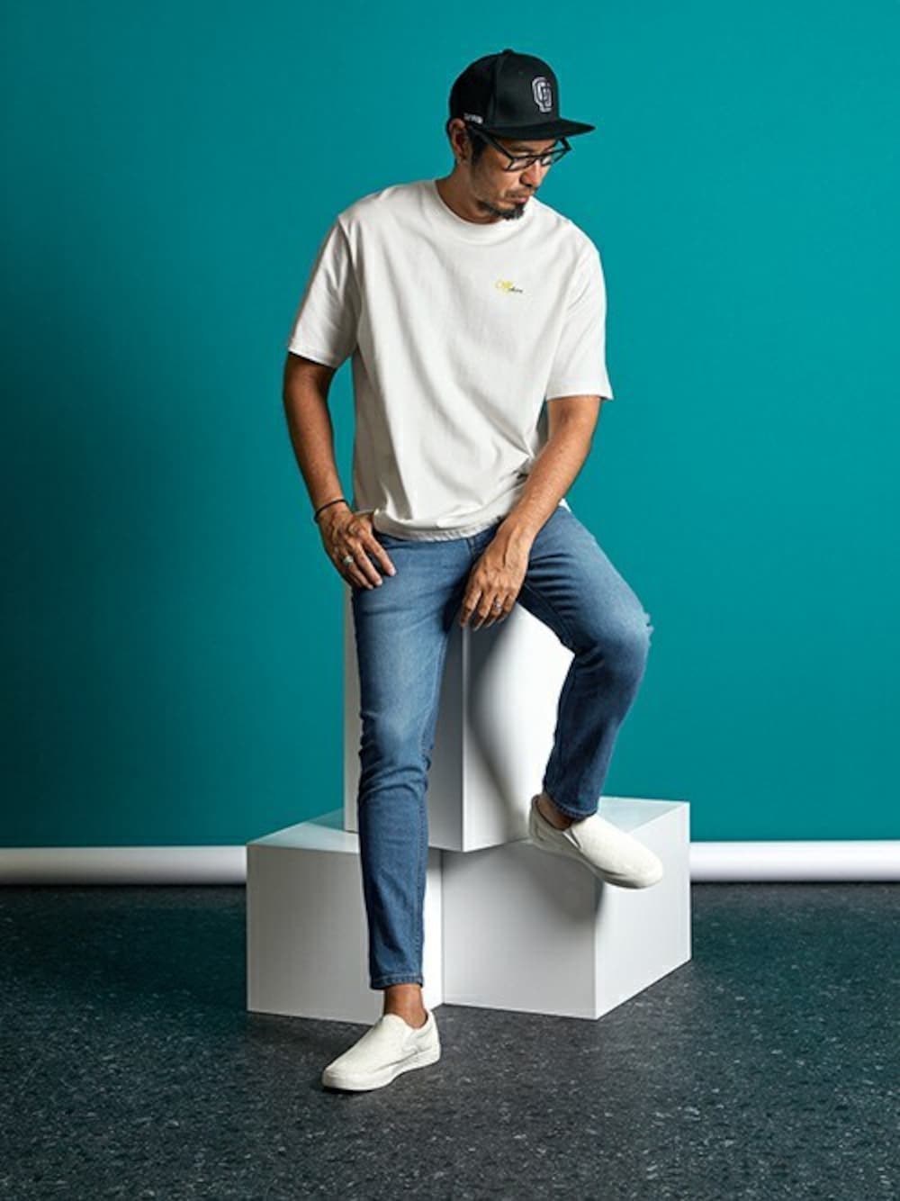 OKAYAMA DENIM：【岡山デニム】ユーズドウォッシュ ストレッチスキニー