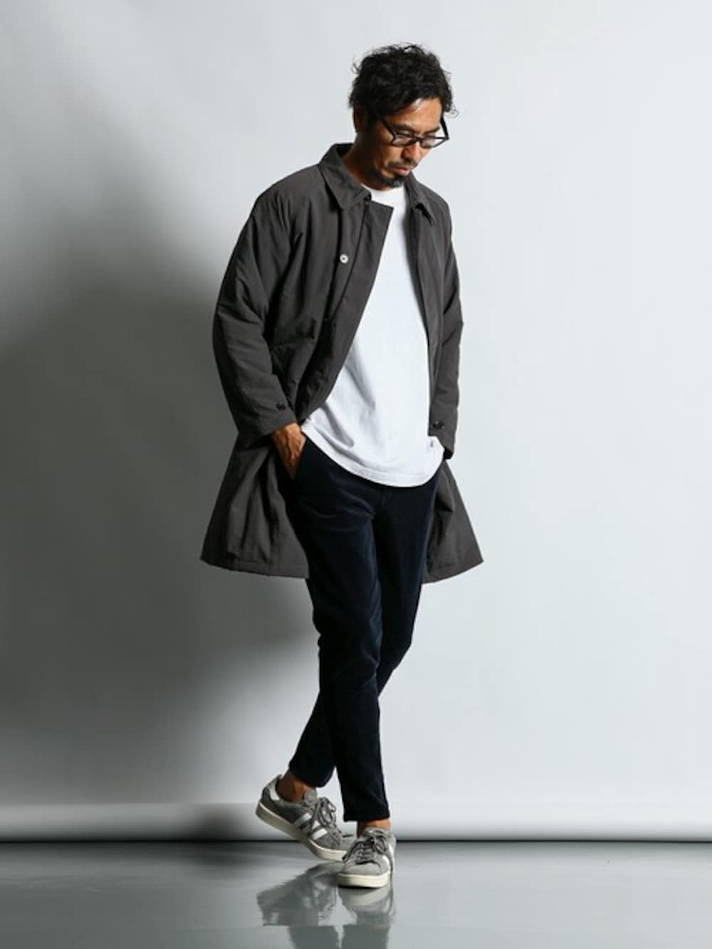 DUFFER ダファー トレンチコート ステンカラーコート L~XL グレー SITRY トレンチコート コート 「別注」 T/R オーバーサイズ