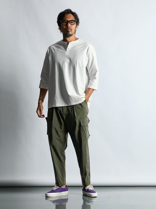 8oz HEAVY WEIGHT 3QUATER HENLEY TEE：ヘビーウェイト オーバー