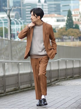 「417 EDIFICE（フォーワンセブンエディフィス）のアイテム（シューズ）」を使った、tetsuyaさん（メンズ・178cm）の冬コーディネート