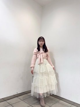 「ティアードスカート」｜「アイテム（ブーツ）」を使った、chps109311さん（レディース・156cm）の冬コーディネート