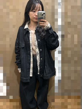 「アイテム（デニムジャケット）」を使った、なつほさん（レディース・150cm）の秋コーディネート