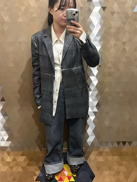 「アイテム（テーラードジャケット）」を使った、なつほさん（レディース・150cm）の秋コーディネート