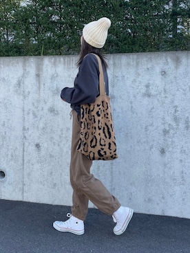 「アイテム（トートバッグ、その他）」を使った、ayaさん（レディース・161cm）の冬コーディネート