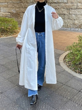 「アイテム（シャツワンピース）」を使った、ayaさん（レディース・161cm）の冬コーディネート