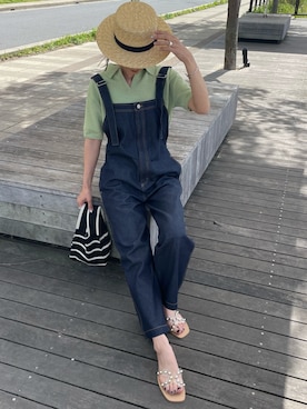 「copine（コピン）のアイテム（サロペット/オーバーオール）」を使った、ayaさん（レディース・161cm）の春コーディネート