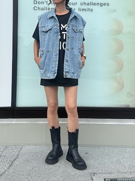 「アイテム（バングル/リストバンド）」を使った、ayaさん（レディース・161cm）の夏コーディネート