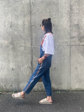 「copine（コピン）のアイテム（サロペット/オーバーオール）」を使った、ayaさん（レディース・161cm）の夏コーディネート