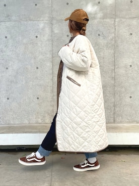 「copine（コピン）のアイテム（その他アウター）」を使った、ayaさん（レディース・161cm）の冬コーディネート