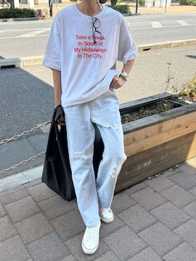 「アイテム（バングル/リストバンド）」を使った、ayaさん（レディース・161cm）の夏コーディネート