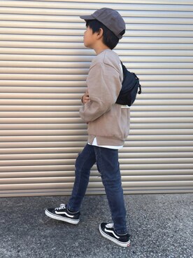 「VANS（バンズ）のアイテム」を使った、ayaさん（キッズ・127cm）の秋コーディネート