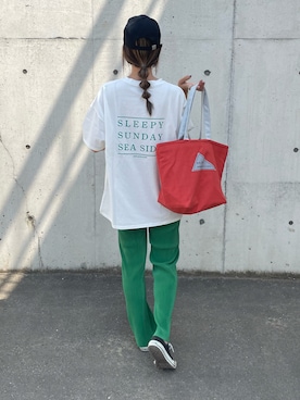 「カラー×コーデ」｜「アイテム（キャップ）」を使った、ayaさん（レディース・161cm）の春コーディネート