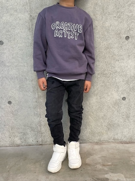 「ZARA KIDSのアイテム（パンツ）」を使った、ayaさん（キッズ・127cm）の春コーディネート