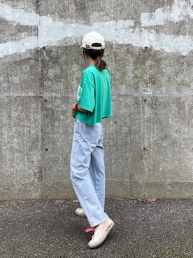 「off white（オフホワイト）のアイテム（シューズ）」を使った、ayaさん（レディース・161cm）の夏コーディネート