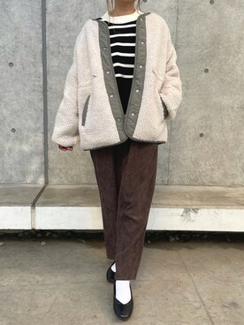 「copine（コピン）のアイテム（その他アウター）」を使った、ayaさん（レディース・161cm）の冬コーディネート