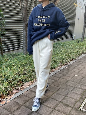 「カラー×コーデ」｜「アイテム（パーカー）」を使った、ayaさん（レディース・161cm）の冬コーディネート