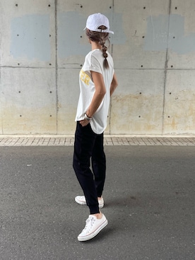 「アイテム（バングル/リストバンド）」を使った、ayaさん（レディース・161cm）の夏コーディネート