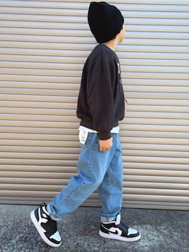 「GU（ジーユー）のアイテム」を使った、ayaさん（キッズ・127cm）の冬コーディネート