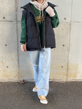 「アイテム（ネックウォーマー/スヌード）」を使った、ayaさん（レディース・161cm）の冬コーディネート