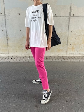 「アイテム（エコバッグ/サブバッグ）」を使った、ayaさん（レディース・161cm）の夏コーディネート