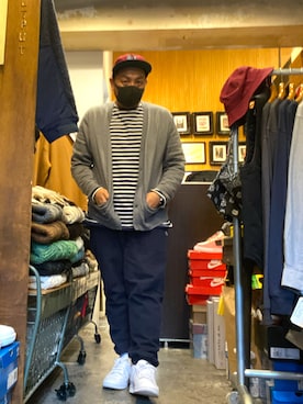 「J.CREW（ジェイクルー）のアイテム（帽子）」を使った、伊藤孝法さん（メンズ・165cm）の秋コーディネート