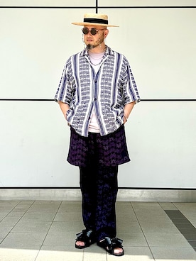 「BATONER（バトナー）のアイテム」を使った、Yoshihito Hayashiさん（メンズ・170cm）の夏コーディネート