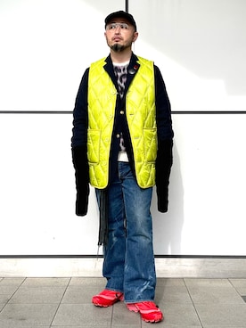 「MM6 Maison Margiela（ｴﾑｴﾑｼｯｸｽ ﾒｿﾞﾝ ﾏﾙｼﾞｪﾗ）のアイテム（スニーカー）」を使った、Yoshihito Hayashiさん（メンズ・170cm）の冬コーディネート