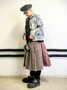「アイテム（スカート）」を使った、Yoshihito Hayashiさん（メンズ・170cm）の秋コーディネート