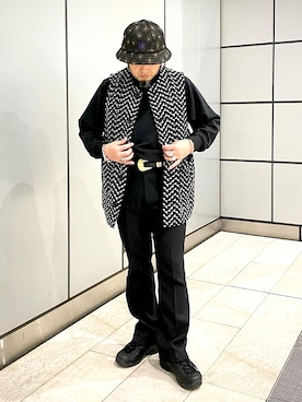 「Needles（ニードルス）のアイテム（帽子）」を使った、Yoshihito Hayashiさん（メンズ・170cm）の秋コーディネート