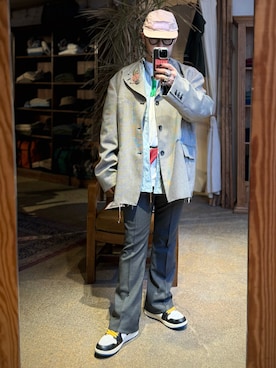 「Supreme （シュプリーム）のアイテム（バッグ）」を使った、Yoshihito Hayashiさん（メンズ・170cm）の春コーディネート