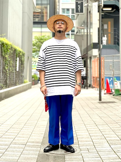 ORCIVAL × BEAMS / 別注 Russell Over Size Borderを使ったメンズ人気 