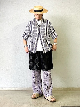 「アイテム（バングル/リストバンド）」を使った、Yoshihito Hayashiさん（メンズ・170cm）の夏コーディネート