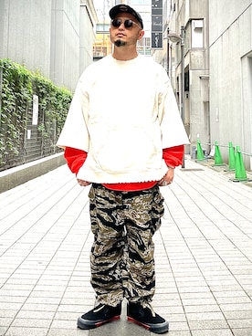 「アイテム（サングラス、ピンク系）」を使った、Yoshihito Hayashiさん（メンズ・170cm）の夏コーディネート