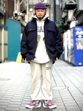 「パーカーコーデ」｜Yoshihito Hayashiさん（メンズ・170cm・40代）の冬コーディネート
