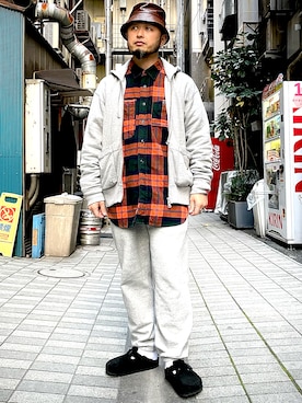 「アイテム（サンダル）」を使った、Yoshihito Hayashiさん（メンズ・170cm・40代）の秋コーディネート