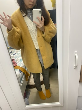 「dresseumのアイテム（ジャケット/アウター、イエロー系）」を使った、Angeliviaさん（レディース・158cm）の冬コーディネート
