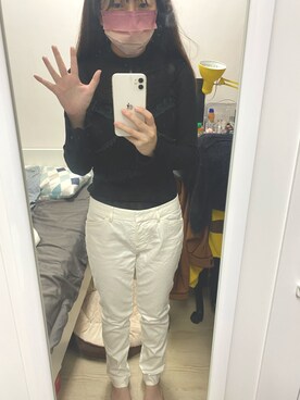 「noneのアイテム（スラックス、ホワイト系）」を使った、Angeliviaさん（レディース・158cm）の秋コーディネート