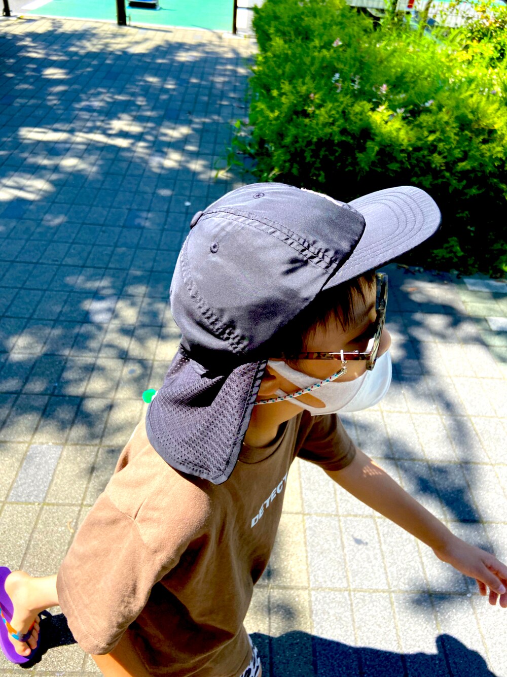 「夏コーデ、お散歩コーデ、キッズファッション、夏だ！Tシャツ着よう！、男の子」｜「BREEZEのレオパードハーフパンツ 5分丈（その他パンツ、ホワイト系）」を使った、kenmoxさん（キッズ・123cm）の夏コーディネートの1枚目の写真