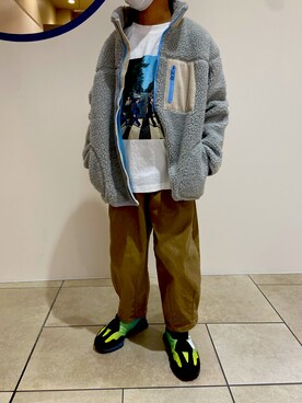 「green label relaxing（グリーンレーベルリラクシング）のアイテム（ブルゾン）」を使った、kenmoxさん（キッズ・123cm）の秋コーディネート