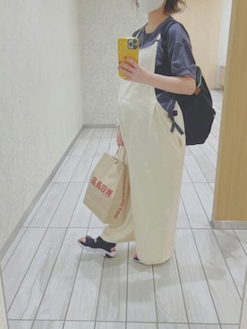 「スポサン」｜「アイテム（サロペット/オーバーオール）」を使った、hiy*さん（レディース・153cm）の夏コーディネート