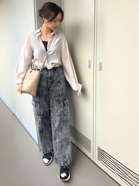 「アイテム（タンクトップ）」を使った、AY♡さん（レディース・158cm）の秋コーディネート
