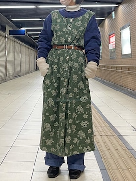 「L.L.Bean（エルエルビーン）のアイテム（ワンピース/ドレス）」を使った、ユキさん（レディース・157cm）の冬コーディネート