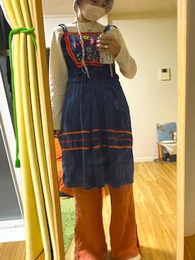 「古着女子」｜「アイテム（アクセサリー）」を使った、ユキさん（レディース・157cm）の秋コーディネート